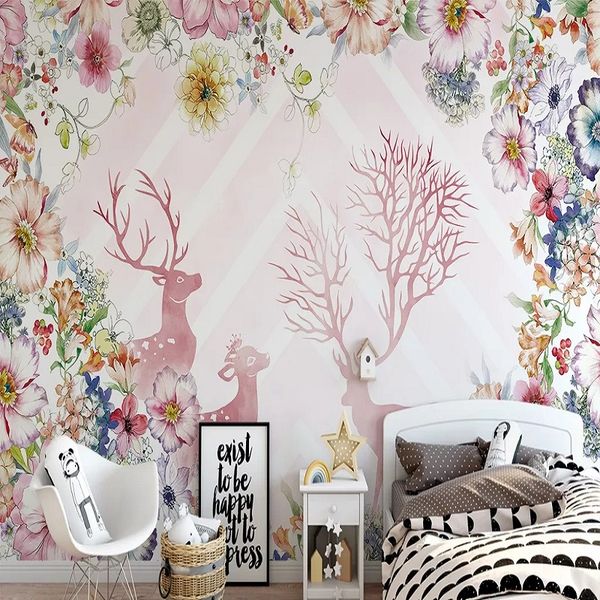 new custom large mural 3d wallpaper cute cartoon flower sika deer children's bedroom mural tv back wall decor deep 5d embossed
new custom large mural 3d wallpaper cute cartoon flower sika deer children's bedroom mural tv back wall decor deep 5d embossed