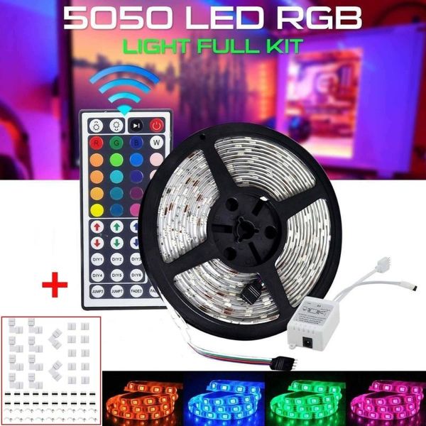 rgb led strip lights color changing tape lighting with remote control + connectors clips set
rgb led strip lights color changing tape lighting with remote control + connectors clips set