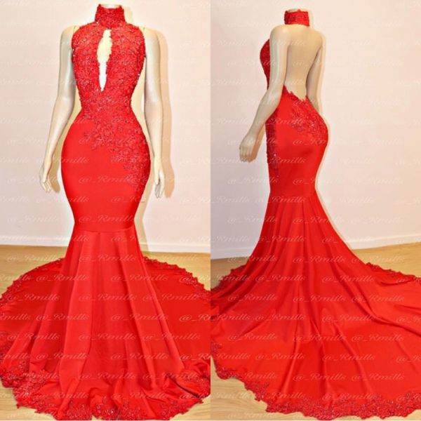 african mermaid red prom dresses 2019 high neck keyhole lace appliques evening gowns formal cocktail party dress
african mermaid red prom dresses 2019 high neck keyhole lace appliques evening gowns formal cocktail party dress
