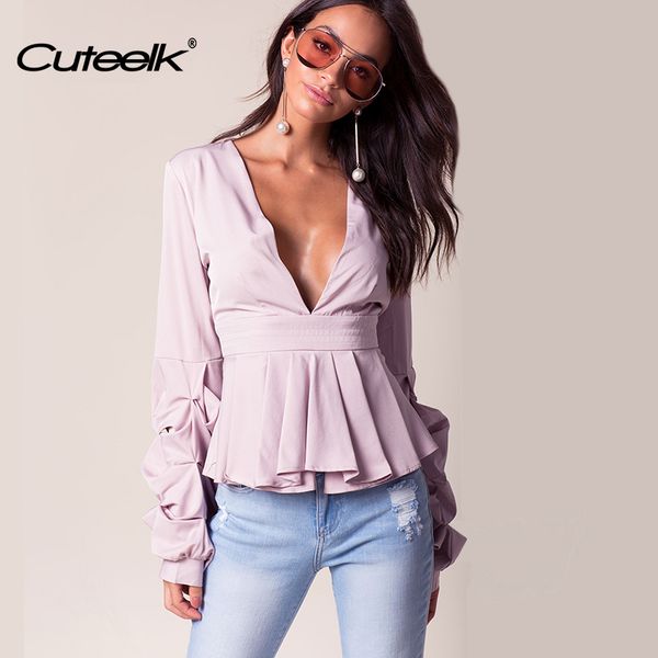 cuteelk women ruffle long sleeve slim shirts elegant ladies casual v-neck short autumn streetwear female party clothes, White
cuteelk women ruffle long sleeve slim shirts elegant ladies casual v-neck short autumn streetwear female party clothes, White