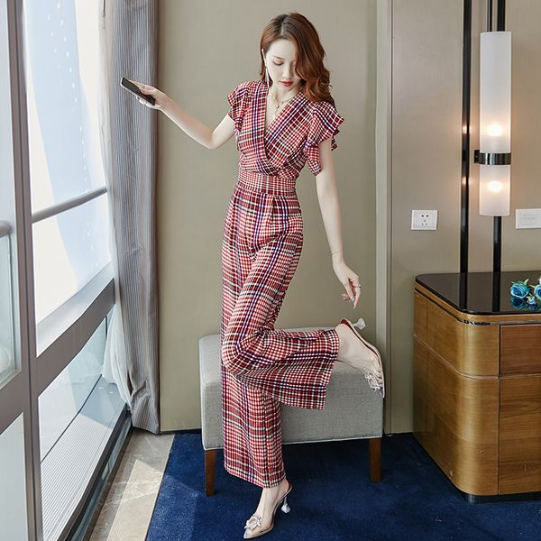 korean jumpsuit wide leg plaid jumpsuits chiffon salopette femme one piece pants combinaison femme salopette, Black;white
korean jumpsuit wide leg plaid jumpsuits chiffon salopette femme one piece pants combinaison femme salopette, Black;white