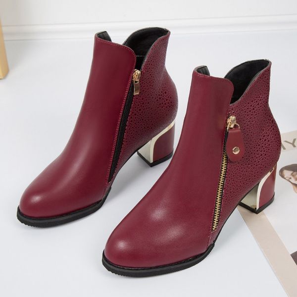 england fashion ankle boots for women thick high heel pumps round zipper short boots student shoes woman botines mujer 2019, Black
england fashion ankle boots for women thick high heel pumps round zipper short boots student shoes woman botines mujer 2019, Black