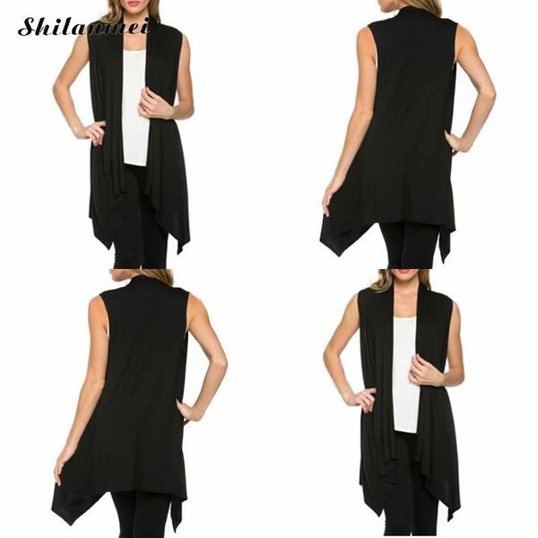 women fashion elegant office lady long front short back coat sleeveless vests jacket feminino outwear casual coat colete, Black;white
women fashion elegant office lady long front short back coat sleeveless vests jacket feminino outwear casual coat colete, Black;white