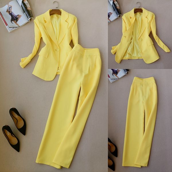 new spring women's pant suits set long sleeve suit jacket blazers & high waist wide leg pants two-piece office lady suit, White;black
new spring women's pant suits set long sleeve suit jacket blazers & high waist wide leg pants two-piece office lady suit, White;black