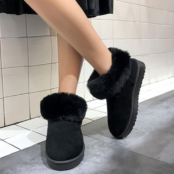 plush insole snow boots for women round warm slip on snow boots ladies turn over edge winter shoes woman suede short booties, Black
plush insole snow boots for women round warm slip on snow boots ladies turn over edge winter shoes woman suede short booties, Black