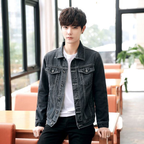 men's denim coat 2019 new style handsome men's wear korean-style casual students mock two-piece hooded jacket fashion man, Black;brown
men's denim coat 2019 new style handsome men's wear korean-style casual students mock two-piece hooded jacket fashion man, Black;brown