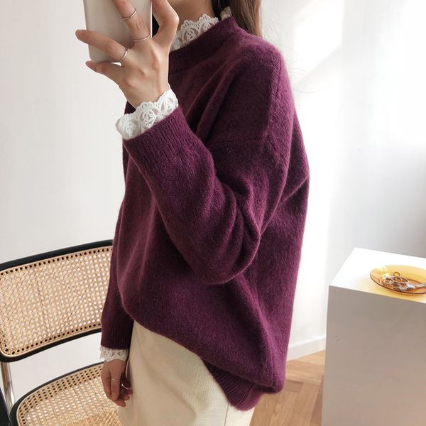 lace o-neck cute sweaers fashion trend pullovers personality full-sleeve sweaters winter warm elasticity knitted sweaters female, White;black
lace o-neck cute sweaers fashion trend pullovers personality full-sleeve sweaters winter warm elasticity knitted sweaters female, White;black