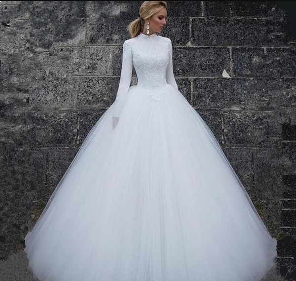2020 muslim wedding dresses long sleeves lace bodice high neck simple women bridal dresses ruched custom made long wedding gowns sweep train, White
2020 muslim wedding dresses long sleeves lace bodice high neck simple women bridal dresses ruched custom made long wedding gowns sweep train, White