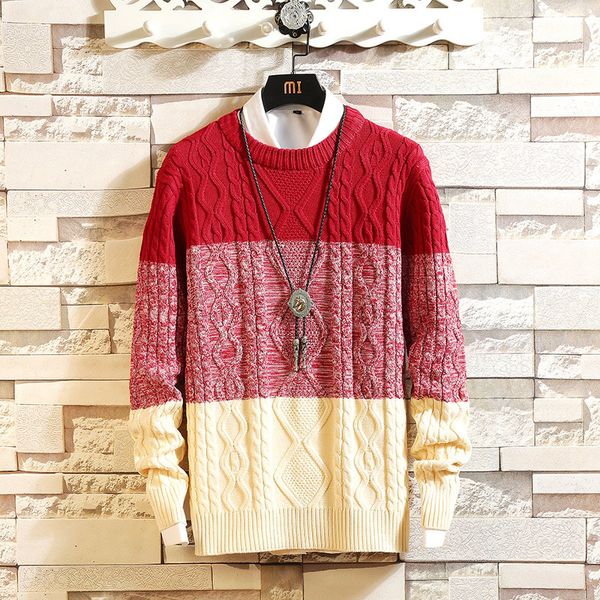 sweater man 2019 autumn/winter season new round collar korean edition trend loose handsome teen stitching jumper, White;black
sweater man 2019 autumn/winter season new round collar korean edition trend loose handsome teen stitching jumper, White;black