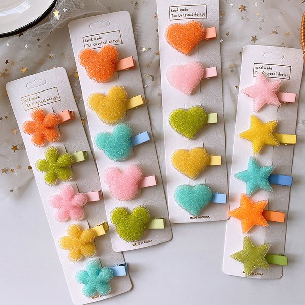 5 pcs new sweet girl beautiful jelly color cute cartoon flower star duckbill clip children fashion hairpins hair accessories, Slivery;white
5 pcs new sweet girl beautiful jelly color cute cartoon flower star duckbill clip children fashion hairpins hair accessories, Slivery;white