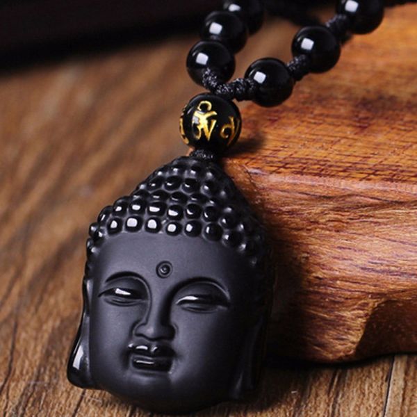 natural black obsidian carved buddha head pendant with bead lucky amulet necklace for men women pendants jewelry, Silver
natural black obsidian carved buddha head pendant with bead lucky amulet necklace for men women pendants jewelry, Silver
