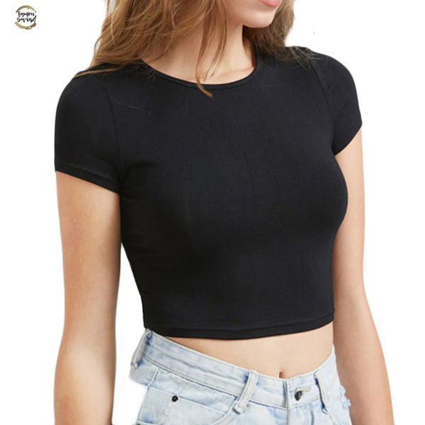 fashion t shirt pure women color crop short sleeve teenagers t summer neck o neck tees, White
fashion t shirt pure women color crop short sleeve teenagers t summer neck o neck tees, White