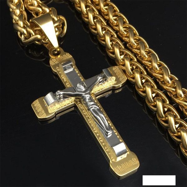 witaya crucifix cross necklace gold silver tone stainless steel chain for men jewelry jesus piece
witaya crucifix cross necklace gold silver tone stainless steel chain for men jewelry jesus piece