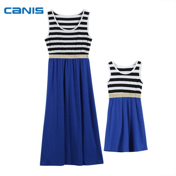 2018 brand new family matching sets casual dress mother girl sleeveless striped patchwork high waist ankle-length dress sundress, Blue
2018 brand new family matching sets casual dress mother girl sleeveless striped patchwork high waist ankle-length dress sundress, Blue