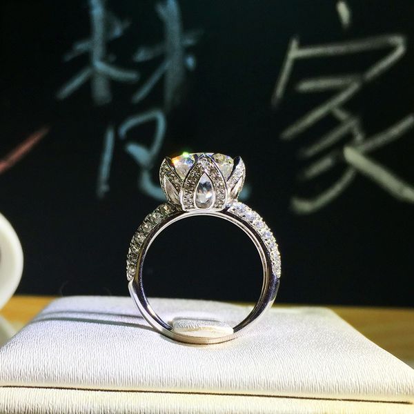 real 100% s925 sterling silver lotus flower ring round 2ct simulated diamond platinum wedding ring for women jewelry gift, Slivery;golden
real 100% s925 sterling silver lotus flower ring round 2ct simulated diamond platinum wedding ring for women jewelry gift, Slivery;golden