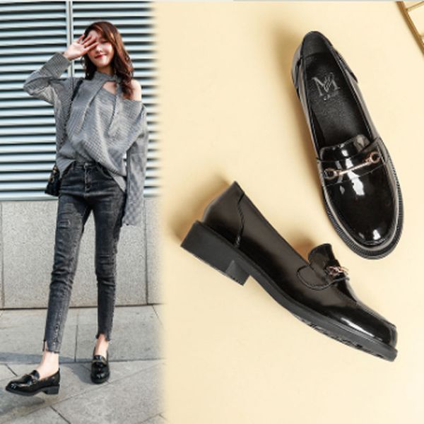 spring plus-size women's shoes classic women's british style shoes in loafers college style small women flat, Black
spring plus-size women's shoes classic women's british style shoes in loafers college style small women flat, Black