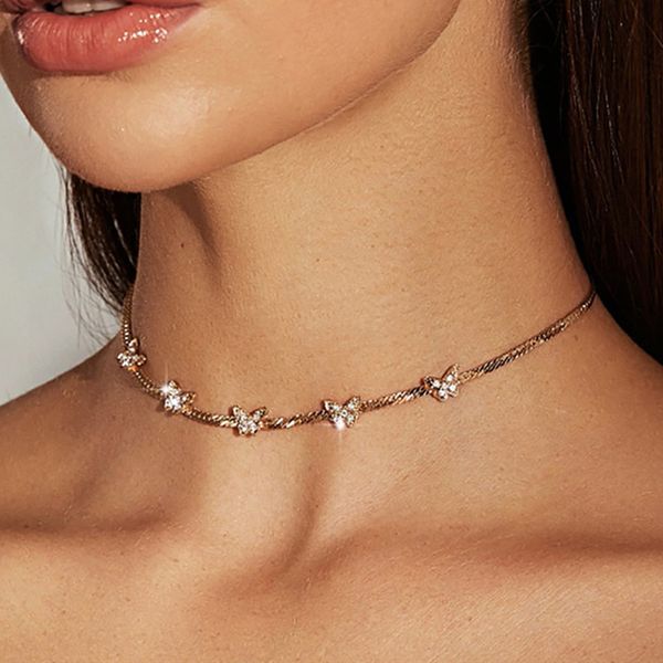 fashion crystal butterfly necklace simple chain choker clavicle necklace women statement jewelry gifts, Golden;silver
fashion crystal butterfly necklace simple chain choker clavicle necklace women statement jewelry gifts, Golden;silver