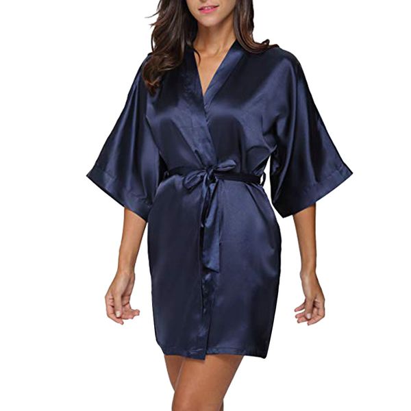 2020 sleepwear women's casual sleepshirts solid 1/2 sleeved v-neck nightgowns bandage satin sleepwear mini dress, Black;red
2020 sleepwear women's casual sleepshirts solid 1/2 sleeved v-neck nightgowns bandage satin sleepwear mini dress, Black;red
