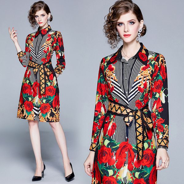 luxury runway floral button shirt dress women long sleeve lapel neck bow party prom ladies designer dress elegant office printed dresses, Black;gray
luxury runway floral button shirt dress women long sleeve lapel neck bow party prom ladies designer dress elegant office printed dresses, Black;gray