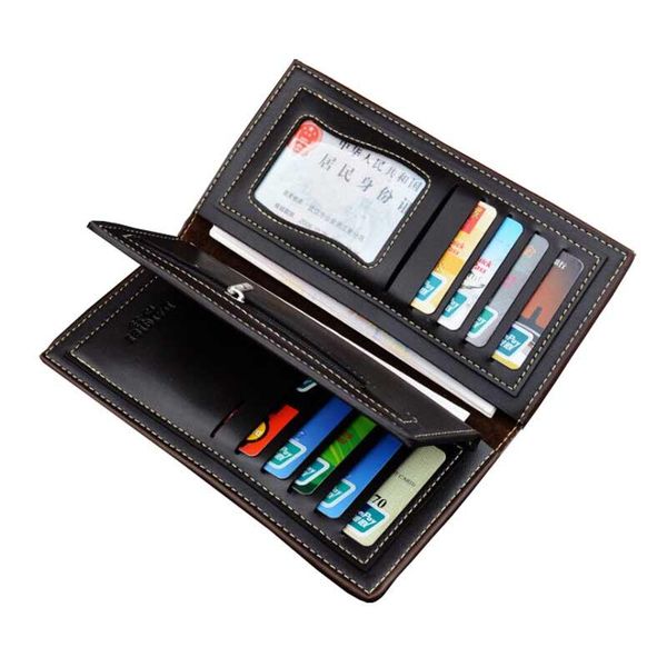 горячие продажи мужской длинный кошелек три раза сплошной цвет мульти-карты держатель карты мужской кошелек сцепление ручной мешок бесплатна, Red;black