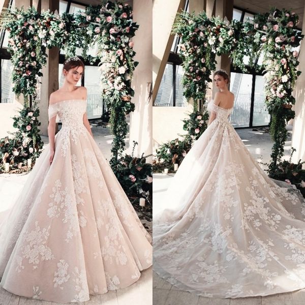 tony ward 2019 a line wedding dresses princess off shoulder lace appliques sweep train bridal gowns beach robe de mariée, White
tony ward 2019 a line wedding dresses princess off shoulder lace appliques sweep train bridal gowns beach robe de mariée, White