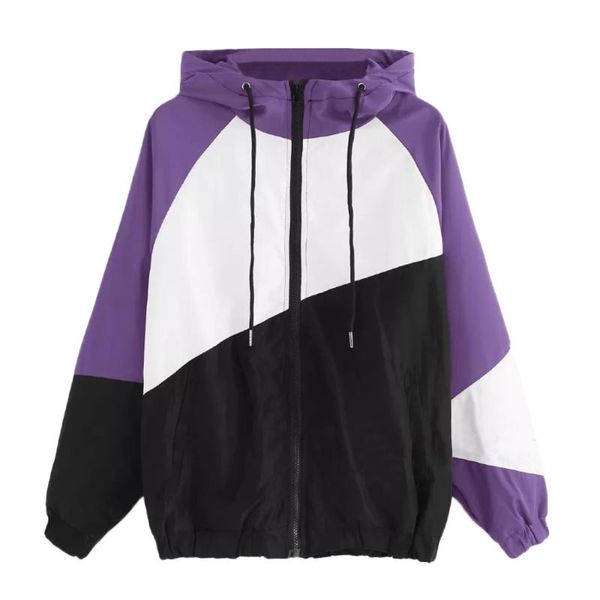 long sleeve women patchwork thin skinsuits hooded zipper casual sport coat letter print outwear harajuku korean clothes 7.17, Black;brown
long sleeve women patchwork thin skinsuits hooded zipper casual sport coat letter print outwear harajuku korean clothes 7.17, Black;brown