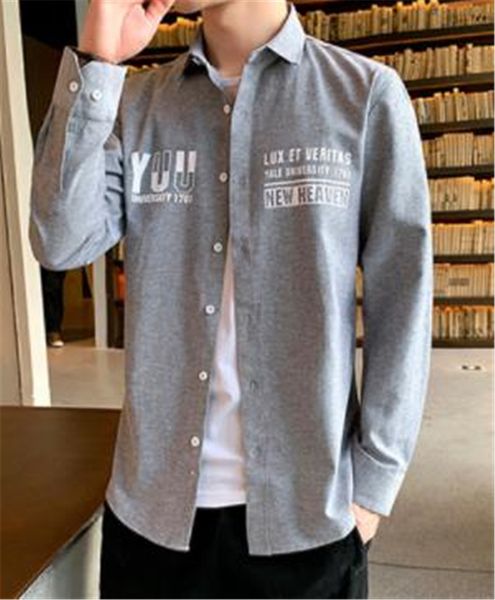 simple men shirt south korean style letter print long sleeve lapel neck shirt spring teenager slim casual clothes, White;black
simple men shirt south korean style letter print long sleeve lapel neck shirt spring teenager slim casual clothes, White;black