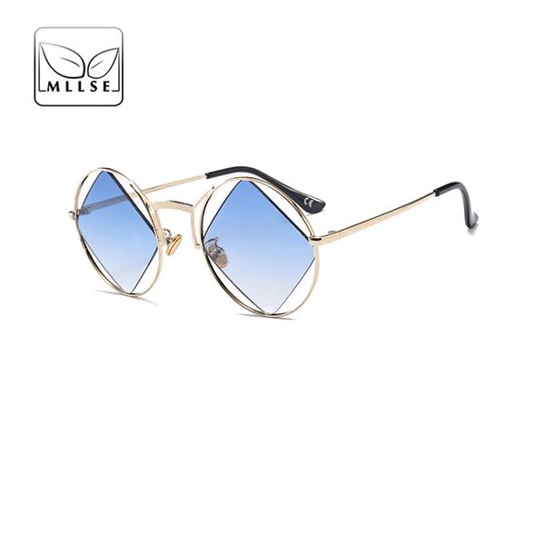 mllse brand neutral sunglasses for women and men metallic round frame square lens elegant personality uv400 eye wear, White;black
mllse brand neutral sunglasses for women and men metallic round frame square lens elegant personality uv400 eye wear, White;black