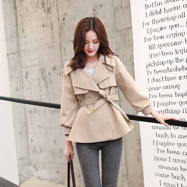 spring autumn new women 2xl short paragraph versatile windbreaker coat lacing slim slimming double-breasted nine points sleevey9, Tan;black
spring autumn new women 2xl short paragraph versatile windbreaker coat lacing slim slimming double-breasted nine points sleevey9, Tan;black