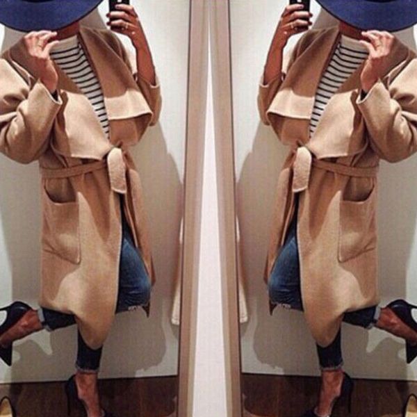 women's wool & blends women ladies overcoat outwear slim formal cardigan solid coat open front long sleeve camel jacket, Black 
women's wool & blends women ladies overcoat outwear slim formal cardigan solid coat open front long sleeve camel jacket, Black