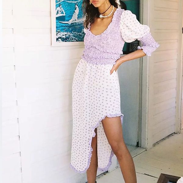 summer dress 2019 sundress womens elegant ruffled dress vintage dot plaid print color matching irregular dresses vestido, Black;gray
summer dress 2019 sundress womens elegant ruffled dress vintage dot plaid print color matching irregular dresses vestido, Black;gray