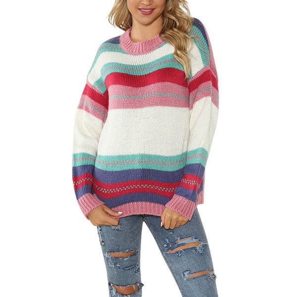 knitted sweater pullovers women casual color block stripe pullover o-neck long sleeve loose sweaters female bottom jumper, White;black
knitted sweater pullovers women casual color block stripe pullover o-neck long sleeve loose sweaters female bottom jumper, White;black