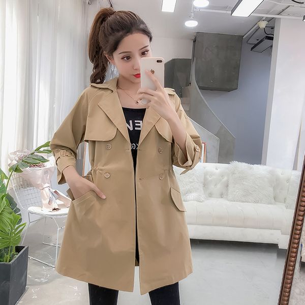 fmfssom women solid trench coat 2019 new spring autumn ladys double breasted turndown collar long sleeve windbreaker, Tan;black
fmfssom women solid trench coat 2019 new spring autumn ladys double breasted turndown collar long sleeve windbreaker, Tan;black