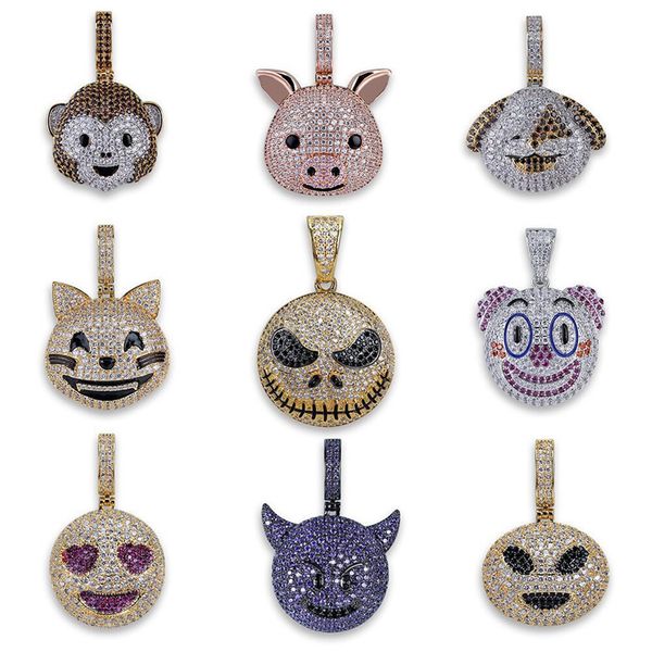 pendant necklaces jewelry luxury 18k gold plated fashion exquisite grade quality bling zircon emoji hip hop necklaces wholesale ln126, Silver
pendant necklaces jewelry luxury 18k gold plated fashion exquisite grade quality bling zircon emoji hip hop necklaces wholesale ln126, Silver