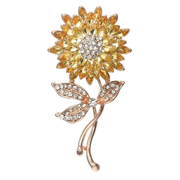 large crystal flower large brooch sunflower pin and brooch wedding jewelry jewelry dress coat accessories, Gray