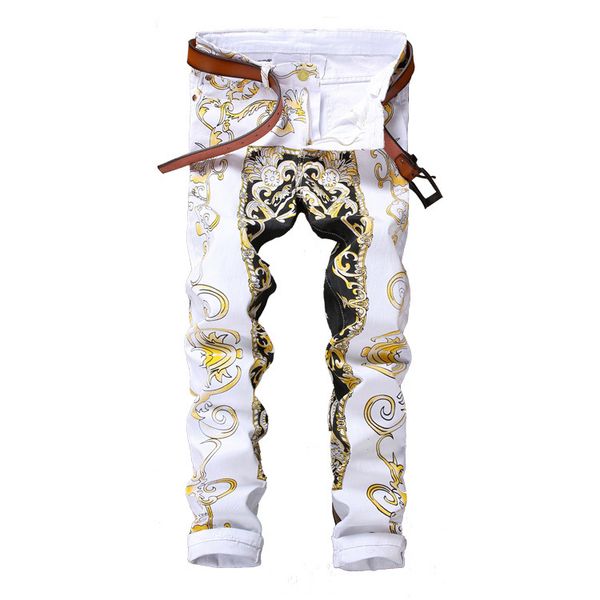 2019 new men jeans white color printing design classic slim fit fashion full length jeans men skinny pencil pants, Blue
2019 new men jeans white color printing design classic slim fit fashion full length jeans men skinny pencil pants, Blue