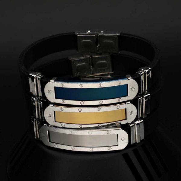 fashion handmade blue gold and silver plated stainless steel tag bracelet real mens silicone bangle bracelet, Golden;silver
fashion handmade blue gold and silver plated stainless steel tag bracelet real mens silicone bangle bracelet, Golden;silver
