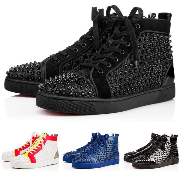 2019 luxury designer red bottom studded spikes men women casual shoes fashion insider sneakers black red white leather high boots 35-47
2019 luxury designer red bottom studded spikes men women casual shoes fashion insider sneakers black red white leather high boots 35-47