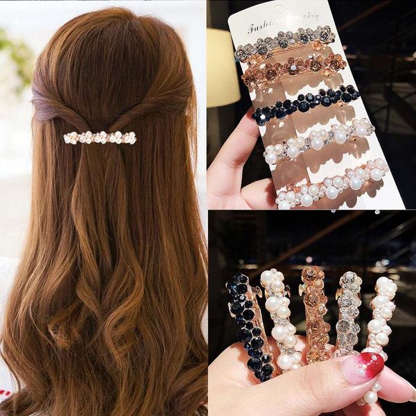 1pc women pearl crystal barrette hair clips bridal headwear hairpins headbands hair ponytail holder jewelry barrettes crbjx, Black
1pc women pearl crystal barrette hair clips bridal headwear hairpins headbands hair ponytail holder jewelry barrettes crbjx, Black