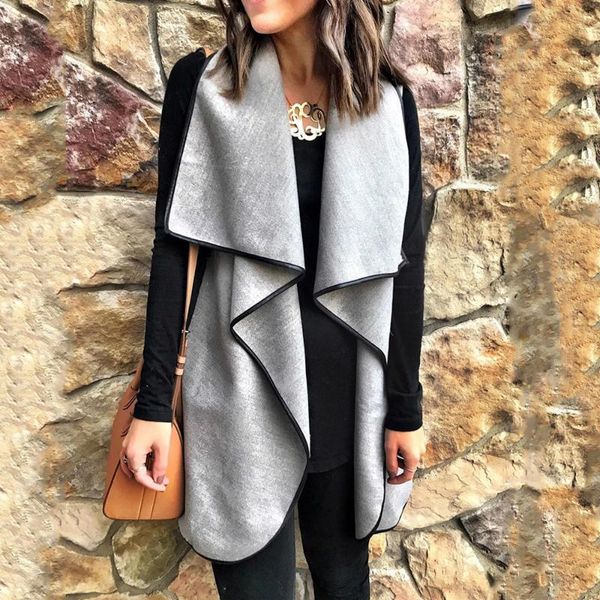 autumn office womens vest sleeveless turn down collar open front jackets grey slim cardigan winter casual women long waistcoat, Black;white
autumn office womens vest sleeveless turn down collar open front jackets grey slim cardigan winter casual women long waistcoat, Black;white