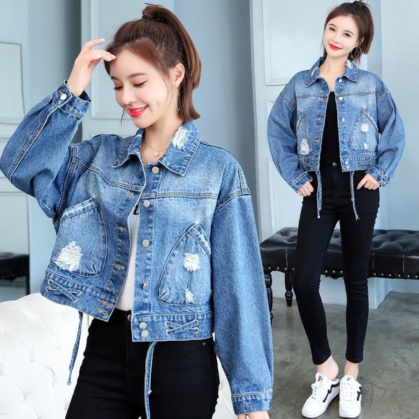 2019 new ladies ripped denim jackets loose fit jeans coat classical jackets coats short autumn casual female women, Black;brown
2019 new ladies ripped denim jackets loose fit jeans coat classical jackets coats short autumn casual female women, Black;brown