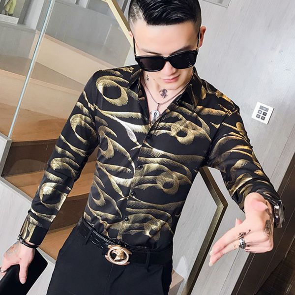 gold long sleeve shirt men camisa social masculina casual slim fit men dress shirts night club party male clothing chemise homme, White;black
gold long sleeve shirt men camisa social masculina casual slim fit men dress shirts night club party male clothing chemise homme, White;black