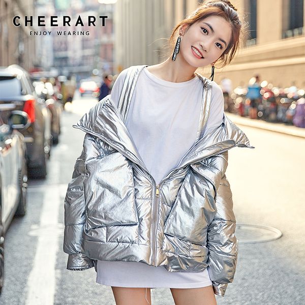 cheerart 2019 winter coat women reflective jacket loose overcoat oversize parka bubble down korean fashion clothing, Tan;black
cheerart 2019 winter coat women reflective jacket loose overcoat oversize parka bubble down korean fashion clothing, Tan;black