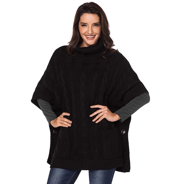 2018 autumn knitted pullovers vintage women jumper black pocket style turtleneck poncho sweater oversized cardigans
2018 autumn knitted pullovers vintage women jumper black pocket style turtleneck poncho sweater oversized cardigans