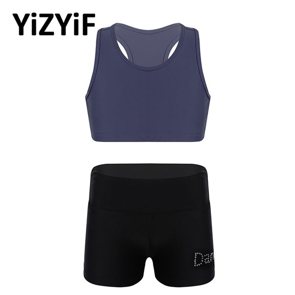 running sets kids girls athletic outfit sportwear exercise fitness costume sleeveless crop with shorts set for dance gym workout, Black;blue
running sets kids girls athletic outfit sportwear exercise fitness costume sleeveless crop with shorts set for dance gym workout, Black;blue