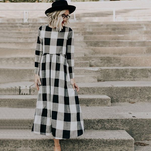 new fashion classic elegant autumn and winter fashion round collar 100 sets square long sleeve dress 100058, Black;gray
new fashion classic elegant autumn and winter fashion round collar 100 sets square long sleeve dress 100058, Black;gray