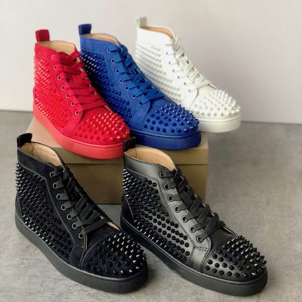 NEW 2019 Designer Sneakers Red Bottom shoe high Suede spike Luxury Shoes For Men and Women Shoes Party Wedding crystal Leather trainers
NEW 2019 Designer Sneakers Red Bottom shoe high Suede spike Luxury Shoes For Men and Women Shoes Party Wedding crystal Leather trainers