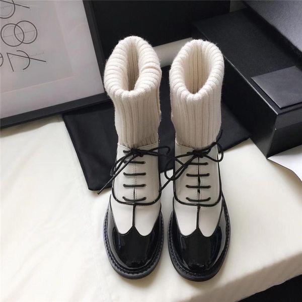 2019 new genuine leather knitted women's boots fashion white high platform bottom comfortable lace design casual women's shoes, Black
2019 new genuine leather knitted women's boots fashion white high platform bottom comfortable lace design casual women's shoes, Black
