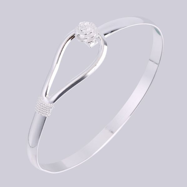women girls alloy flower bangle bracelet hand wrist cuff jewelry wedding, Black