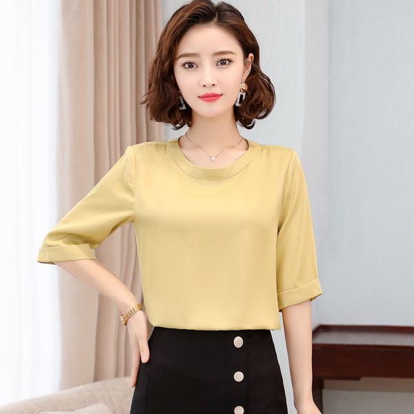 korean silk blouses women satin blouse plus size woman solid short sleeve shirt plus size blusas mujer de moda 2020 xxl, White
korean silk blouses women satin blouse plus size woman solid short sleeve shirt plus size blusas mujer de moda 2020 xxl, White